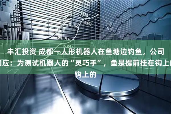 丰汇投资 成都一人形机器人在鱼塘边钓鱼，公司回应：为测试机器人的“灵巧手”，鱼是提前挂在钩上的